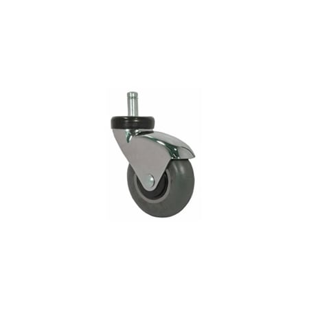 Casterhq 3" Gray Rubber, Chrome LUX Furniture Caster CH3CGR
